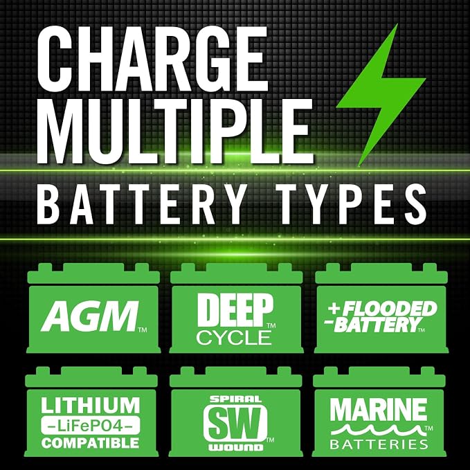 Clore Automotive PL2310 10-Amp Fully-Automatic Smart Charger, 6V and 12V Battery Charger, Battery Maintainer, and Stable Power Supply with Temperature Compensation