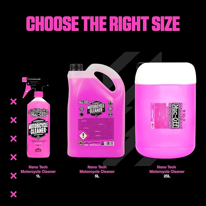 Muc Off Nano-Tech Motorcycle Cleaner, 5 Liter - Fast-Action, Biodegradable Motorbike Cleaning Spray - Safe On All Surfaces and All Types of Motorcycle -667US