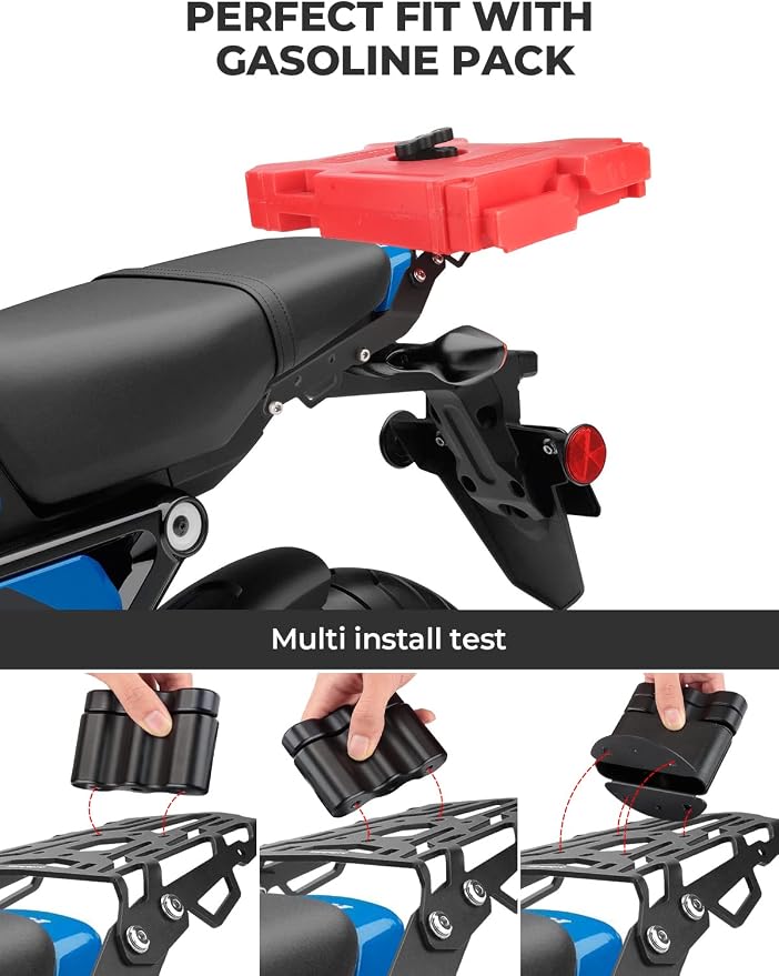 KEMIMOTO Compatible with Grom 2022 2023 2024 Rear Rack Luggage Storage Rack Carrier Grom 2022+ Rear Tail Storage Rack Cargo Enduro Grom 2022 2023 2024