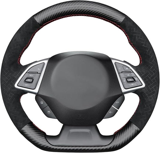 MEWANT for Camaro Steering Wheel Cover 2016-2024 Hand-Stitched for Chevy Camaro Car Steering Wheel Wrap