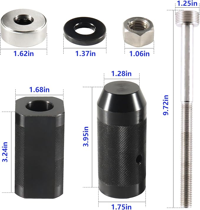 9U-6891 Injector Sleeve Cup Remover&Installer Tool Set 6pcs Compatible with CAT Caterpillar 3406E C10 C12 C15 C16 C-18 Engine Heavy Duty Steel