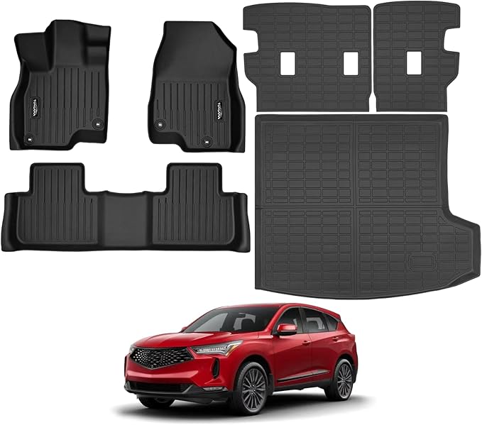 Tongama-Floor Mats for 2019-2025 2026 Acura RDX, All Weather TPE Floor Liners and Trunk Mat and Backrest Mats for Acura RDX Waterproof Interior Accessories