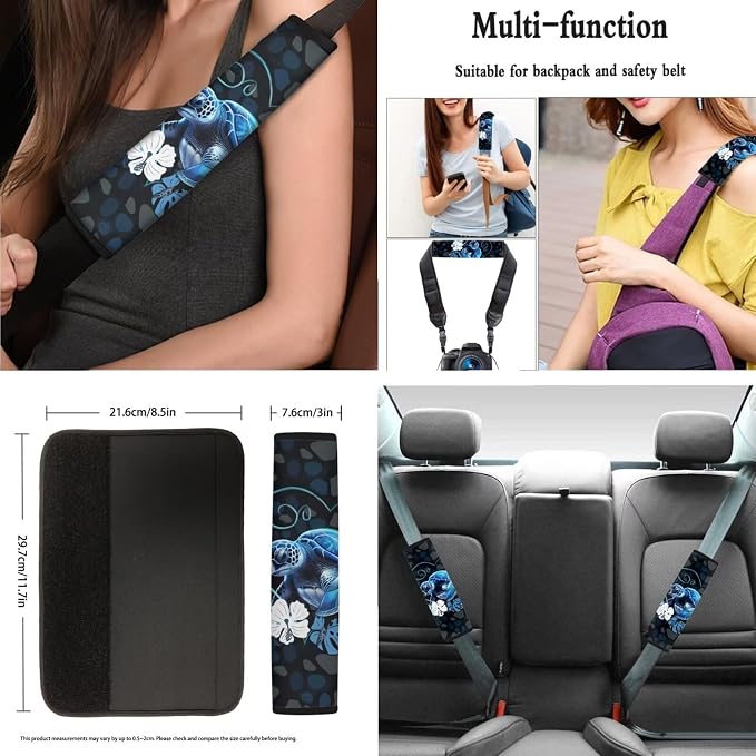 AFPANQZ 3D Sea Turtle Car Seat Covers with Steering Wheel Cover, Seat Belt Shoulder Pads, Cup Holder Coasters, Gear Shift Knob and Handbrake Cushion 11 Pieces Set Car Accessories Decor