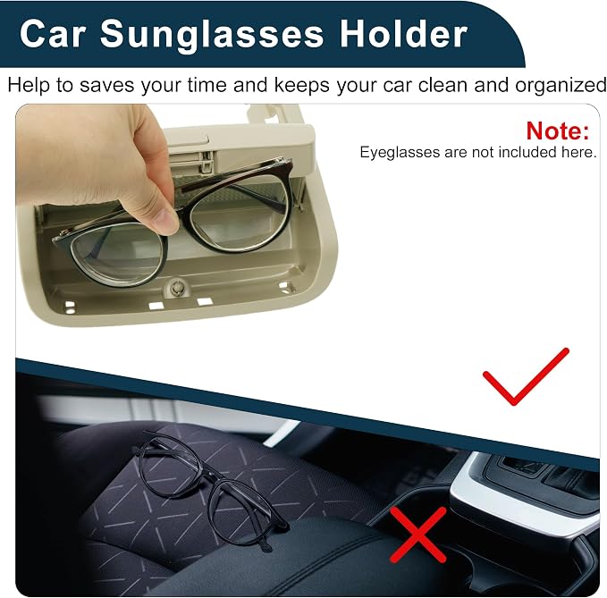 Car Sunglasses Case for Volkswagen Jetta/for Vento MK6 2011-2014 Eyeglasses Holder Storage Box ABS Beige 1 Pc