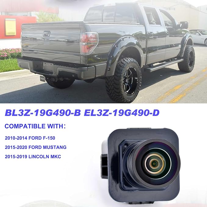Unifizz Car Backup Camera Parking Assist Rear View Camera Replaces# BL3Z-19G490-B EL3Z-19G490-D Compatible for Ford F150 2010 2012 2013 2014 for Mustang 2015-2020 for Lincoln MKC 2015-2019