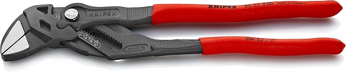 KNIPEX Tools - Pliers Wrench, Black Finish (8601250), 10-Inch & 86 09 250 V01 Tools - Jaw Protectors for New 10" Pliers Wrench 86 XX 250 (8609250V01)