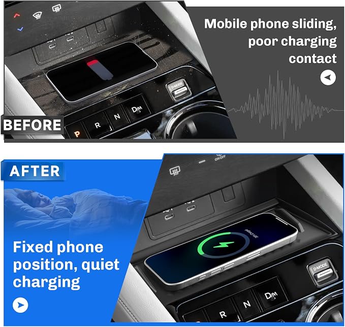 SXCY for 2025 2026 Murano Center Console Organizer [Console Tray + Wireless Charging Mat] for Nissan Murano 2025 2026 Murano 2025 2026 Accessories Center Console Armrest Organizer Tray