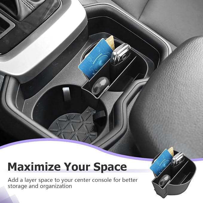 LUWU for 2025 Toyota RAV 4 Accessories Compatible with 2019 2020 2021 2022 2023 2024 2025 Toyota RAV 4 Front Center Console Cup Holder Organizer Secondary Storage Box Insert Tray ABS Material