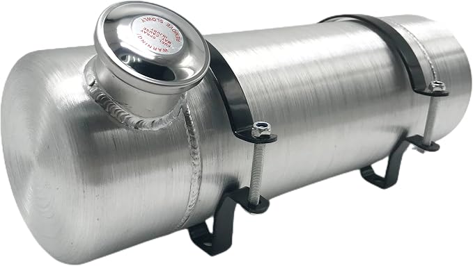 JSD 2 Gallons 6"x18" Aluminum Spun Round Gas Tank End Fill 1/4" NPT Outlet for mini bike,go kart, Log splitter