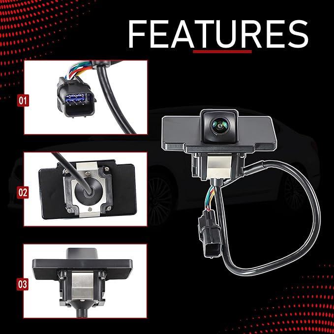 95760E8000 Rear View Backup Camera Parking Assist Camera | Compatible With 2014 2015 2016 Kia Cadenza, High Definition, Image Waterproof Housing, Replace 95760 E8000, 95760 3R500