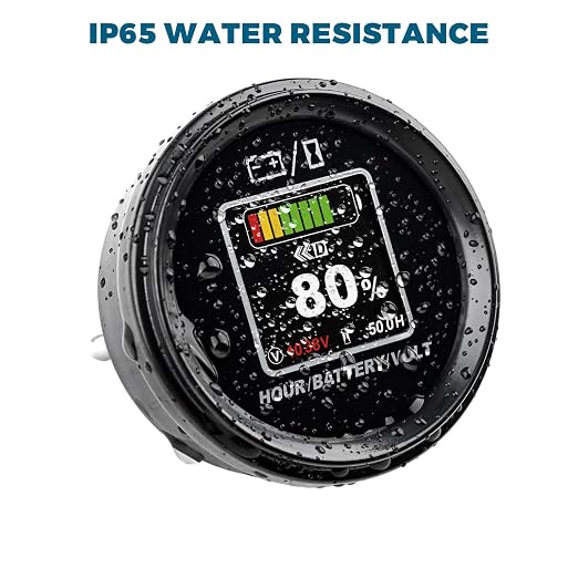 Runleader RL-BI069C DC 8V-65V Battery Indicator, Voltage Gauge & Hour Meter | Full-view LCD Display, Works on Lead Acid LiFePO4 AGM Lithium Batteries, Fits Golf Cart, Forklift, RV, Solar Generator