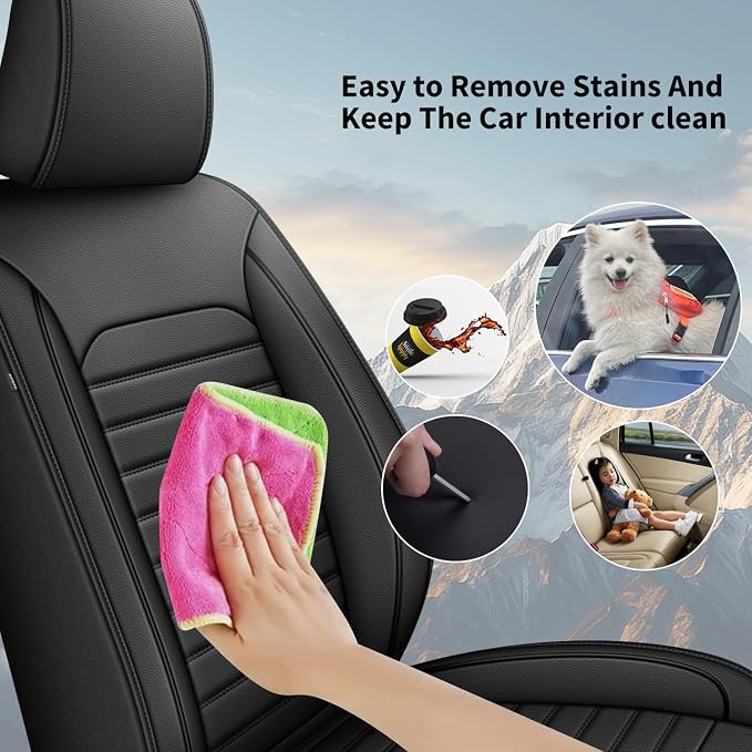 Car Seat Covers Fit for Ford Edge 2007-2025 Front Set Luxury Faux Automotive Seat Covers Waterproof Car Seat Protector Cushion Protector for Ford Edge Accessories Women Girl Gift