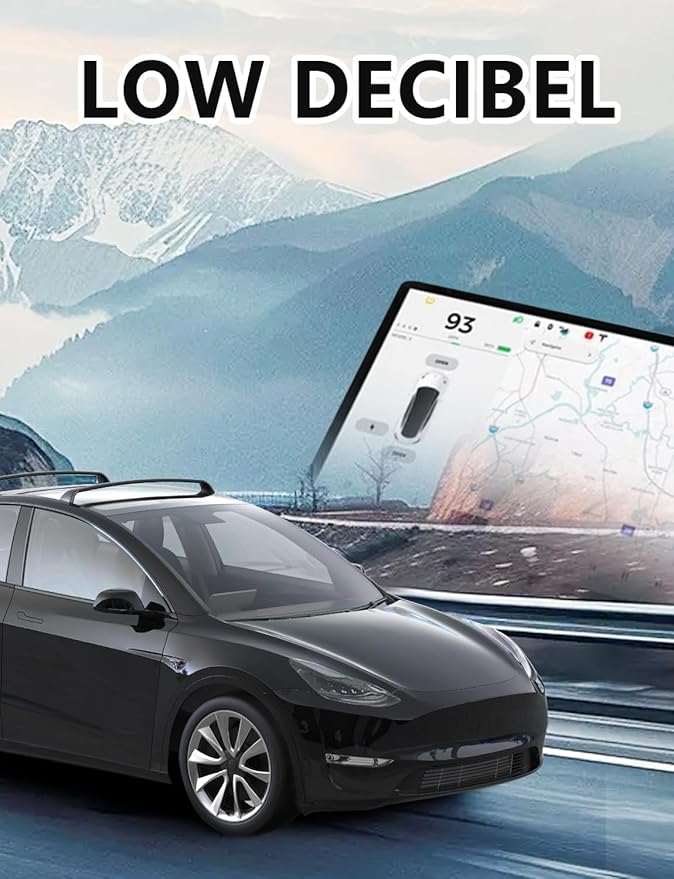 2020-2026 Cross Bars for Tesla Model Y Juniper Roof Rack, Aluminum Cargo Carrier with Quiet Anti-Noise Design for Kayak Bike Ski, Matte Black Rooftop Bars, Not for Tesla S 3 X
