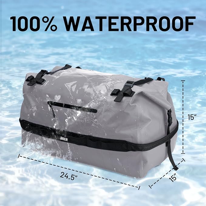 MIER Waterproof Duffel Bag Motorcycle Dry Bag Backpack Large Roll-Top Heavy Duty Dry Duffle Bags for Kayaking Camping Boating Gym Beach Cruise Ship, 60L/80L