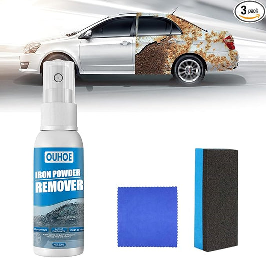 Iron Powder Remover, 100ml Iron Remover Car Detailing, Multipurpose Car Rust Removal Spray, Safe Instant Iron Powder Remover Spray Car Iron Remover for Wheels, Paint, Brake (1pc 1oz)