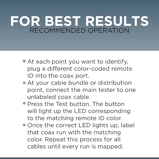 THE CIMPLE CO Coax Cable Tester, Tracer, and Toner - 4-Port Coaxial Cable Mapper and Locator with Color-Coded Remotes - Wire Tracer and Continuity Tester for Up to 4 Locations - 4 Ports, Black
