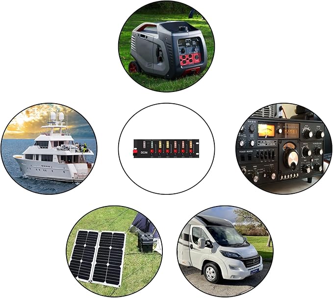 1 in 6 Connector Power Divider Power Board 40Amp Power Pole Distribution Block Module The for RV, Portable Solar Panel Powerpole Distribution Block(1-6)