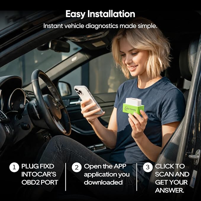 Bluetooth OBD2 Car Scanner & Code Reader with Find M Tracker for iPhone iOS Android - No Monthly Fee, Diagnose Engine ABS SRS & 7000+ Faults for Vehicles 1996 and Newer (Green)