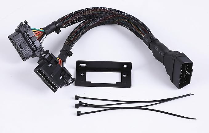 Underdash OBD2 Splitter Y Cable OBDII 1 Male to 2 Female Splitter 20awg Thick Wire