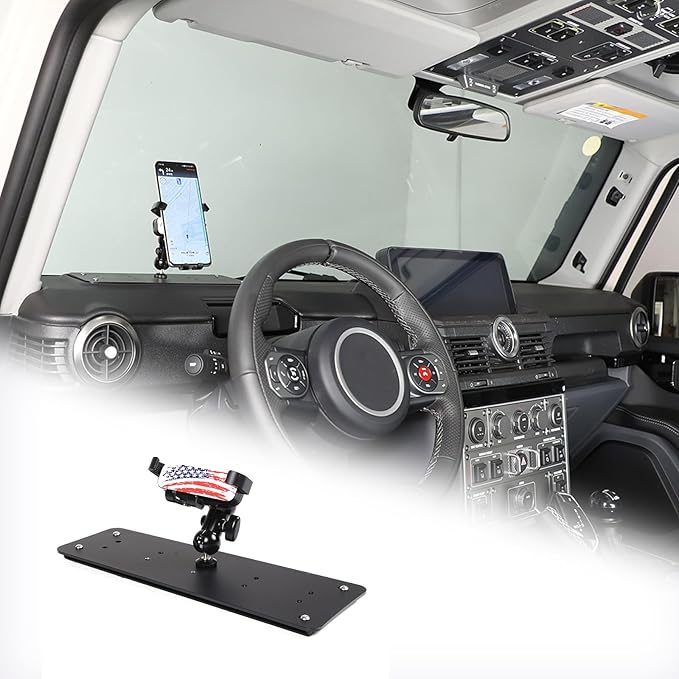 Car Central Control Multi-Function Phone Bracket Compatible with Ineos Grenadier 2020-2026 Dash Panel Cell Phone Holder Insert Accessories (Type C, Style B)
