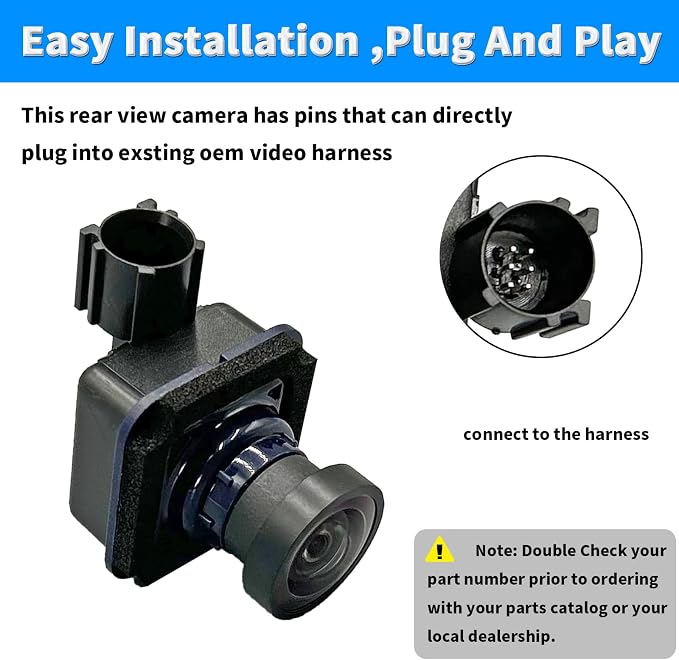 Rear View Back Up Camera Compatible with 2017 2018 2019 2020 2021 2022 2023 Chrysler Pacifica Reverse Park Assist Backup Camera Replaces 68227397AH