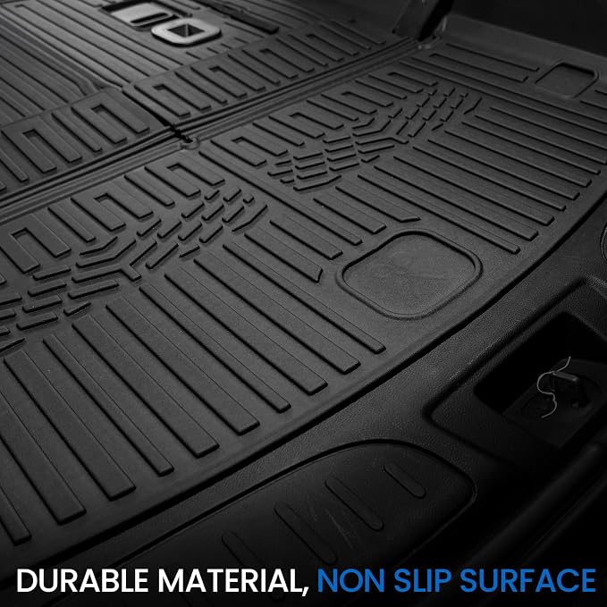 Cargo Mat Backrest Mats for 2016-2025 2026 Dodge Durango 6/7 Seats Car Mat Accessories, All Weather TPE Cargo Liner Trunk Mat SXT GT RT SRT 392 Hellcat(Cargo Mat+3rd Row Backrest Mats)