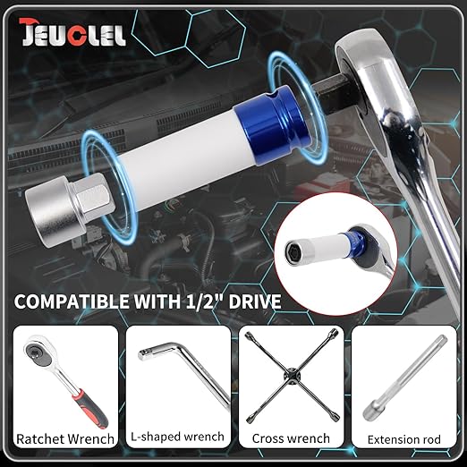 056 Wheel Locking Nut Key Compatible with BMW Series, Socket OD 27mm - ID 25mm, Nut Socket Adapter, Anti-Theft Lug Nut Removal Tool