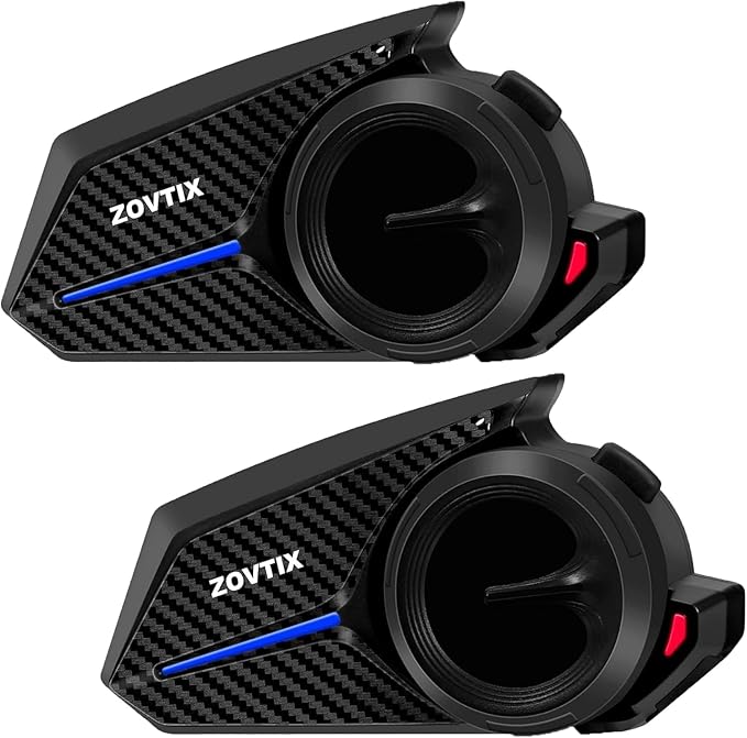 Motorcycle Helmet Headset 8 Riders Communication System X8 Intercom with Music Sharing/HiFi Sound/3 EQ Music Modes/DSP&CVC Noise Cancellation/IP67/FM Radio - X8-Carbon Fiber 2 Pack