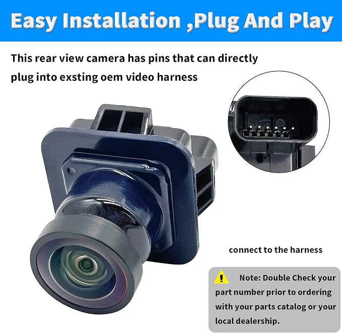 Rear View Back Up Camera Compatible with Ford F250 F350 F450 F550 Super Duty 2015-2016 Reverse Park Assist Backup Camera Replaces FC3Z-19G490-A FC3Z-19G490-B