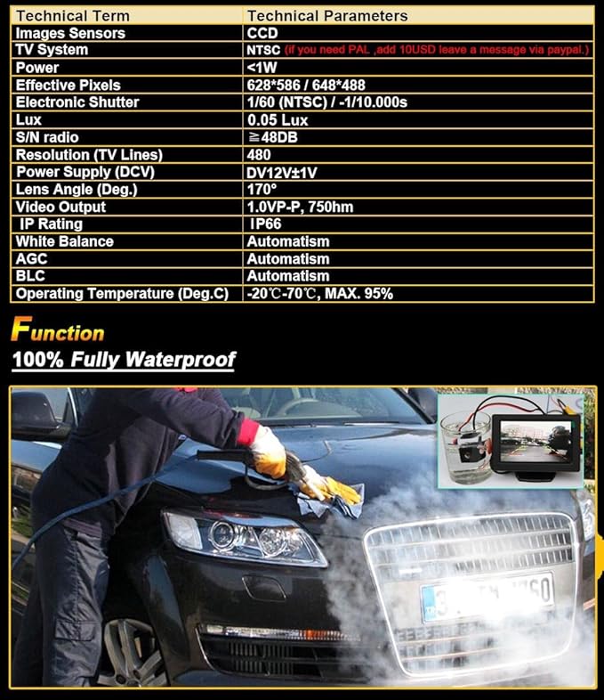 Car High Definition Vehicle Backup Camera Night Vision IP68 Waterproof Rear View Reserved Hole Parking Camera Assistance System Vehicle-Specific for BMW X6 E71 E72 X5 E53 E70 X3 E83