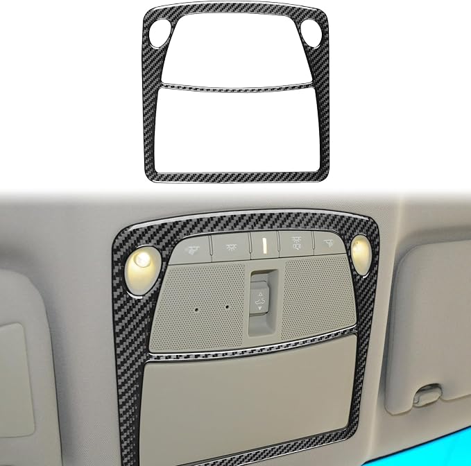 Soft Real Carbon Fiber Compatible with Nissan Altima 2013 2014 2015 2016 2017 2018 Interior Accessories Roof Reading Light Lamp Cover Trim