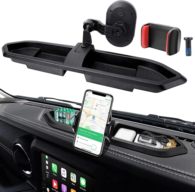 Kaishengyuan Phone Mount for 2018 2019 2020 2021 2022 2023 Jeep Wrangler JL JLU & Gladiator JT & Truck Bed Net Elastic Cargo Net Stretchable Mesh Organizer for Pickup, Suitable for Daily Light Loads