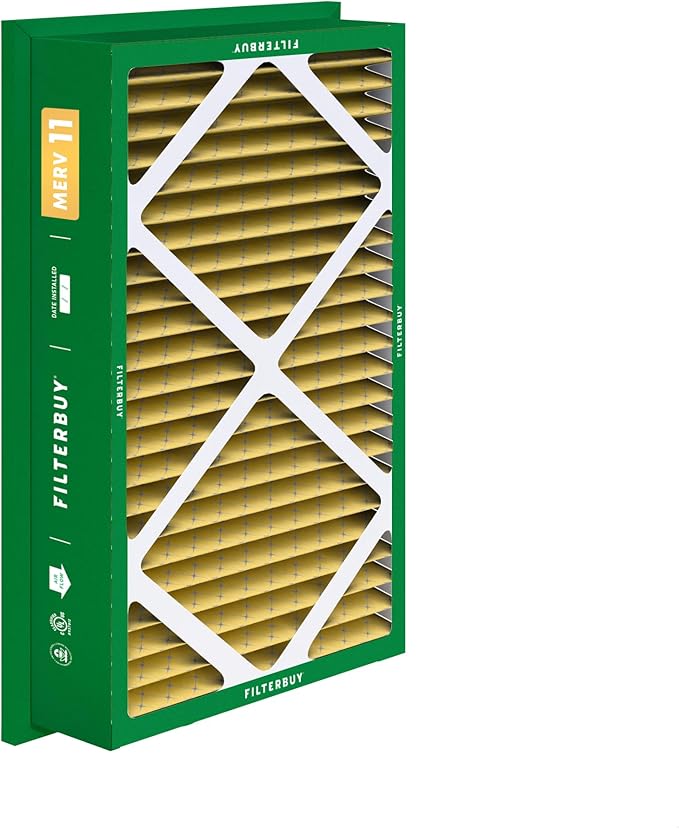 Filterbuy 16x25x5 Air Filter MERV 11 Superior Pet & Allergy Defense (1-Pack), Electrostatic Pleated HVAC AC Furnace Filters for Honeywell Return Grille (Actual Size: 14.38 x 23.38 x 3.69)