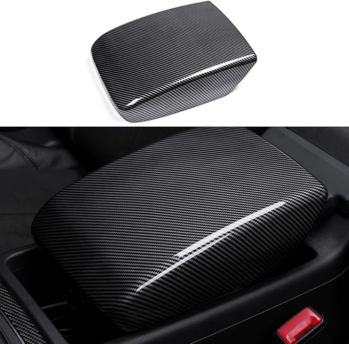 Center Console Pad Armrest Cover Compatible with Audi Q5 2018-2025, Armrest Box Frame Protective Cover for Audi Q5 Sportback, ABS Carbon Fiber Q5L Interior Accessories
