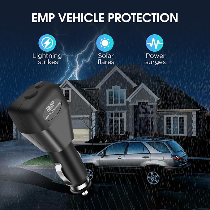 EMP Vehicle Protection, Zuomeng EMP Protector, Lightning, Solar Flare, Surge Protection, Suitable for Cars and Trucks, Easy Installation