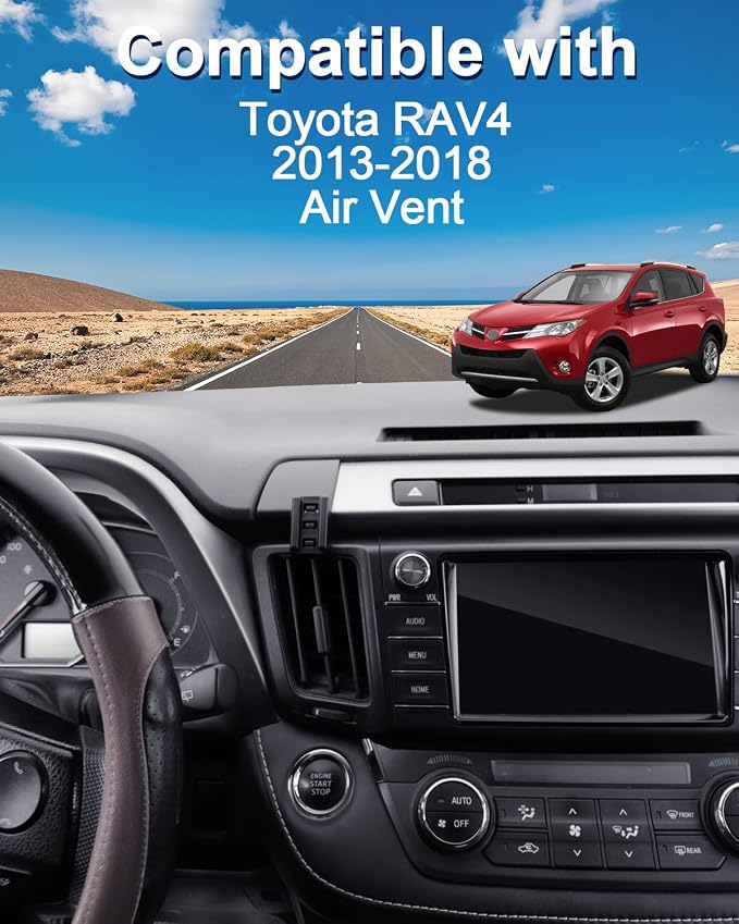 PZK Car Phone Mount for Toyota RAV4 2013-2015 2016 2017 2018 Accessories Custom Air Vent Compatible with Magsafe Phone Holder Hands Free 360° Rotation Cell Phone Automobile Cradles
