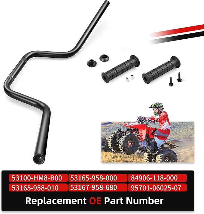 Heavy Duty Handlebar w/Grips Assy For Honda 2005 TO 2007 FourTrax Recon 250 TRX250 TE/TM 53100-HM8-B00