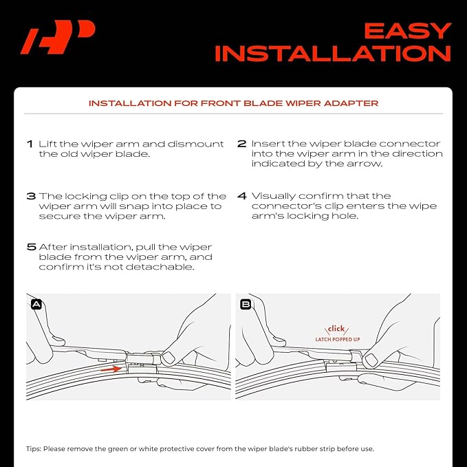 A-Premium APWB568 24"/19"/10" Windshield Wiper Blades Compatible with Honda CR-V 2023 2024 - Front Rear Wipers Blade Set for TLPN/RL3 Arm Connector, with Wear Indicator & Towel (Pack of 3)