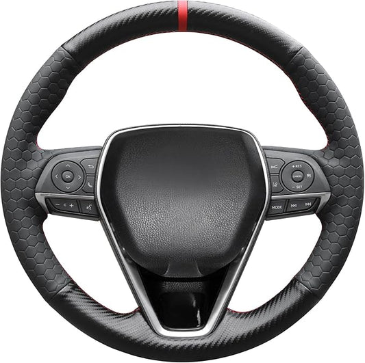 MEWANT Steering Wheel Cover for Toyota RAV4 2019-2024/Camry 2018-2024/Corolla 2020-2024/Avalon 2019-2022 Hand-Stitched Steering Wheel Wrap