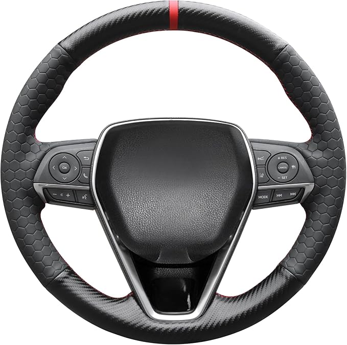 MEWANT Steering Wheel Cover for Toyota RAV4 2019-2024/Camry 2018-2024/Corolla 2020-2024/Avalon 2019-2022 Hand-Stitched Steering Wheel Wrap