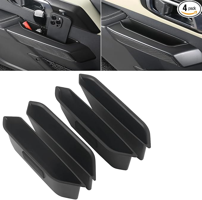 4-Door Handle Storage Compatible with 2026 2025 2024 2023 2022 2021 Ford Bronco Interior Accessories 4 Door Front Rear Grab Handle Pocket Organizer - ABS Plastic (Not for Bronco Sport)