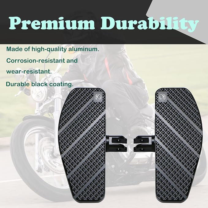 8.0“ Black Mini Footboards for Harley Davidson 2018-2024 FX Softail Breakout, Street Bob, FXDR 114, Fat Bob, Low Rider/S/ST, Softail Standard – Non-Slip Floorboards for Enhanced Comfort