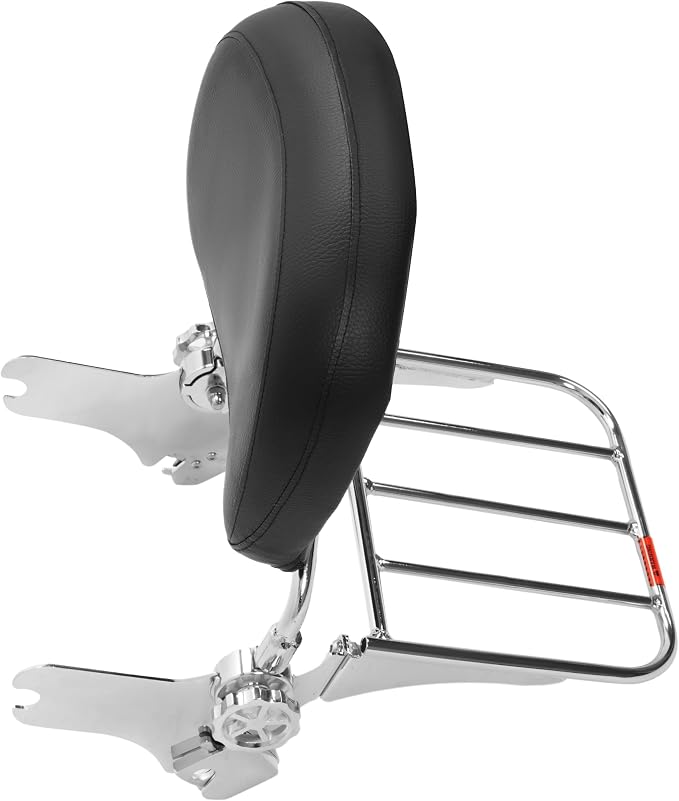 ALMULOO Detachable Backrest Sissy Bar Compatible with 1997-2008 Harley Road King Street Glide Electra Glide Upright Passenger Backrest w/Quick Release Detach Chrome