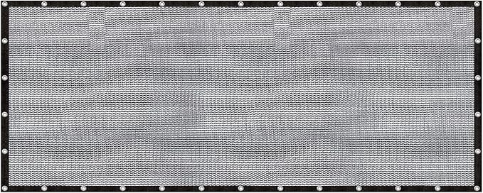 Cool Area 60-70% Shade Cloth 8x20FT Heavy Duty Knitted Mesh Tarp with Grommets Mesh Screen for Patio Canopy Garden Porch Greenhouse Pools Dog Kennel Black