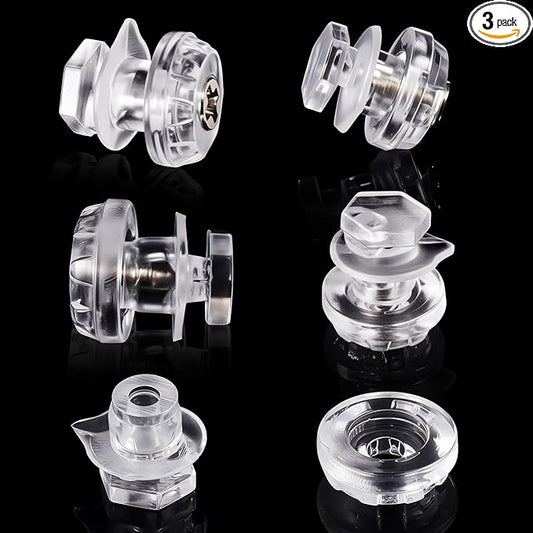 Beeveer 3 Pairs Universal Anti Fog Insert Pin for Motorcycle Helmet Pinlock Pins Insert for Helmet Lenses, Applicable When the Lens Aperture Is ≥ 0.4 mm, Three Component Pin