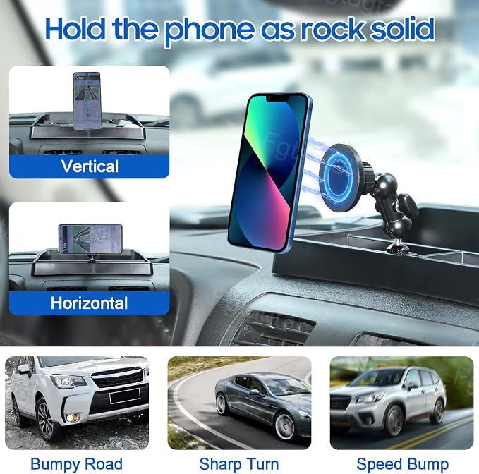 Center Console Multi-Mount Phone Holder Storage Box Compatible with Hummer H3 2005-2009 ABS Central Control Dashboard Storage Box Tray Organizer, Style E
