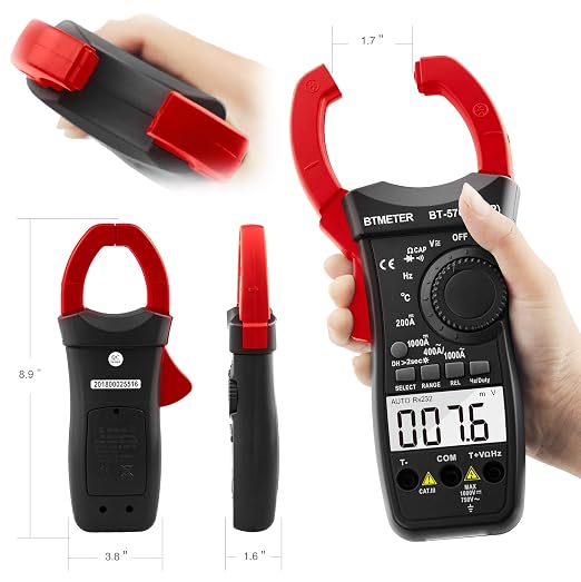 Inrush Current Clamp Multimeter, BTMETER BT-570N TRMS 5999 Display Clamp-on Amp Meter for AC/DC Voltage Amperage Ohm Temperature Test