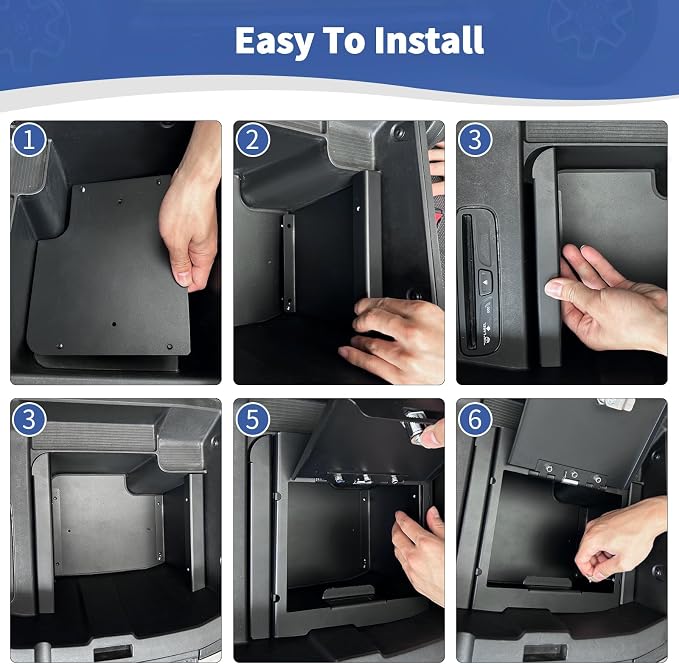 for RAM Center Console Organizer Gun Safe Box with Key Lock for RAM 1500 2009-2018 Black Storage Accessories 1pc