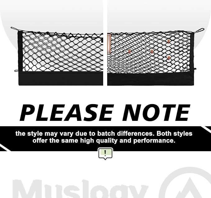 Muslogy Truck Bed Cargo Net Trunk Netting Compatible with 2021-2024 2025 2026 Kia Sorento Accessories, Pickup Cargo Organizer SUV Sedan Storage Net w/Heavy Duty Carabiners