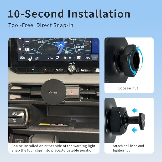 Magnetic Car Phone Mount for Toyota RAV4 2026,Vehicle-Specific Air Vent Phone Mount,MagSafe Compatible Hands-Free 360° Rotation Cell Phone Holder,RAV4 Interior Accessories